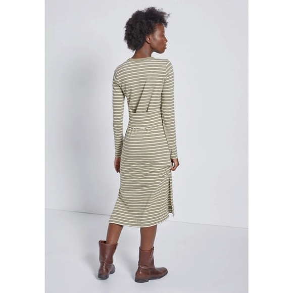 Current Elliott 0 Stripe Studio Midi T Shirt Dress - Picture 11 of 12